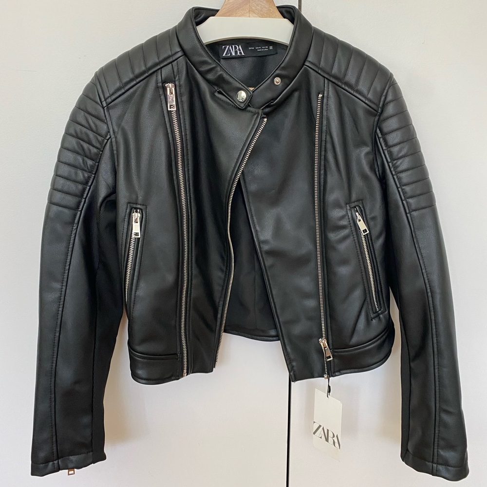 Women’s Zara Faux Leather Moto Jacket- New